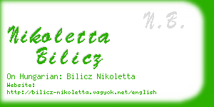 nikoletta bilicz business card